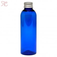Blue plastic bottle with Aluminiumm cap, 50 ml