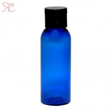 Blue plastic bottle with flip-top cap, 50 ml
