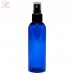 Blue plastic bottle with spray pump, 100 ml