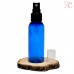 Blue plastic bottle with spray pump, 50 ml