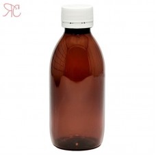 Amber plastic bottle, 200 ml