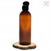 Amber plastic bottle with flip-top cap, 150 ml