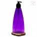 Purple plastic bottle with dispensing pump, 250 ml