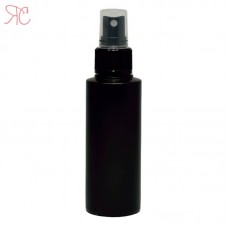 Black plastic bottle with spray pump, 100 ml