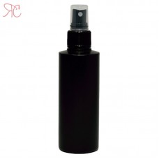 Black plastic bottle with spray pump, 150 ml