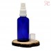 Blue glass bottle with spray pump, 50 ml