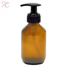 Amber glass bottle with dispensing pump, 150 ml
