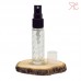 Transparent swirled glass perfume bottle with fine mist pump, 10 ml