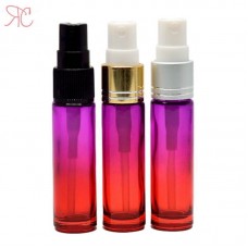Red-pink glass perfume bottle with fine mist pump, 10 ml