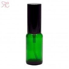 Green glass perfume bottle with spray pump, 20 ml
