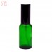 Green glass perfume bottle with spray pump, 30 ml