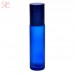 Blue Frosted glass roll-on bottle, 10 ml
