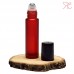 Red frosted glass roll-on bottle, 10 ml