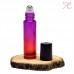 Pink-red gradient glass roll-on bottle, 10ml