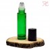Green glass roll-on bottle, 10 ml