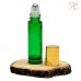 Green glass roll-on bottle, 10 ml