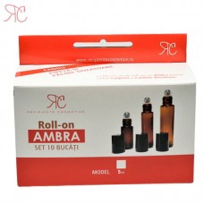 Amber glass roll-on bottle, 5 ml, 10 pcs Set