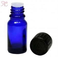Blue glass bottle with dropper and childproof cap, 10 ml