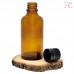 Amber glass bottle with lid, 100 ml
