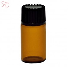 Amber glass bottle with dropper, 3 ml