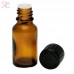 Amber glass bottle with dropper and childproof cap, 15 ml