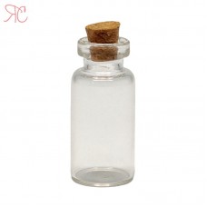 Transparent glass bottle with cork cover, 3 ml