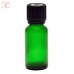 Green glass bottle with childproof cap, 20 ml