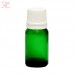 Green glass bottle with dropper, 10 ml