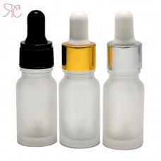 Frosted white glass bottle with pipette, 10 ml