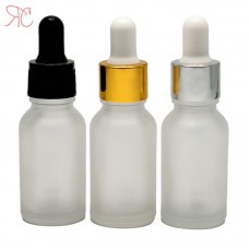 Frosted white glass bottle with pipette, 15 ml