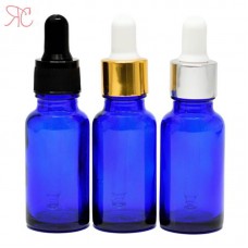 Blue glass bottle with pipette, 20 ml