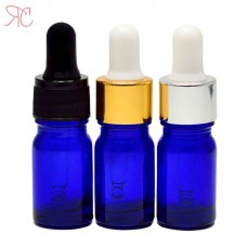 Blue glass bottle with pipette, 5 ml