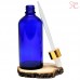 Blue glass bottle with pipette, 100 ml