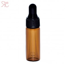 Amber thin glass bottle with pipette, 5 ml