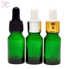 Green glass bottle with pipette, 20 ml