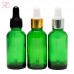 Green glass bottle with pipette, 30 ml
