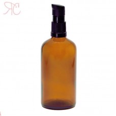 Amber glass bottle with pump (oil), 100 ml