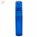 Blue plastic bottle with spray pump, 5 ml